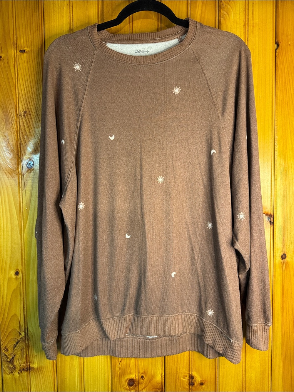 Gilly Hicks Brown Moon & Star Crewneck Sweater